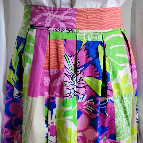 Lilly Pulitzer Classic Pleated Skirt Knee Length Colorful Pockets Size 2 - Picture 3 of 17